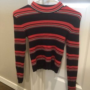 Forever 21 striped mock neck
